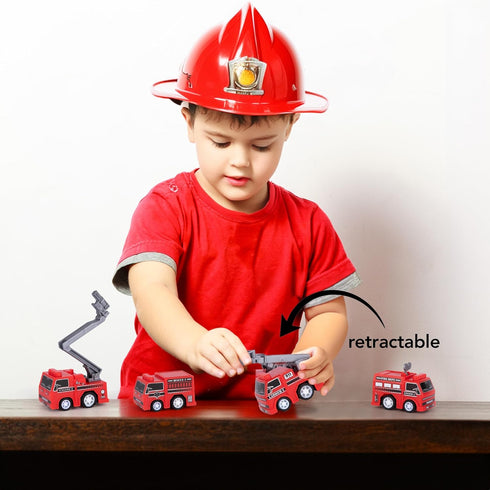 Pullback Pack 24) 3+ ArtCreativity Mini Fire Truck Toys (Bulk of Firefighter Birthday Party Supplies, Firetruck