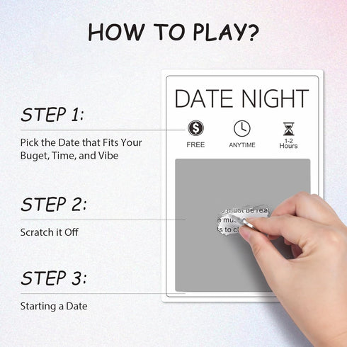 Lapogy 40 Romantic Card Games for Date Night - pcs Date Ideas Scratch Off Date Adventurous Cards Valentines Day Bridal