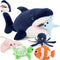 MaoGoLan 6Pcs Soft Shark Stuffed Animals with 5 Sea Animals Inside -