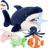 MaoGoLan 6Pcs Soft Shark Stuffed Animals with 5 Sea Animals Inside -