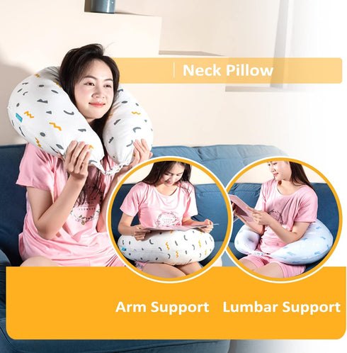 BYRIVER Firm C Shaped Pregnancy Pillows for Sleeping, Belly Hip Leg Knee Support Side Sleeper Body Pillow, Cuddle