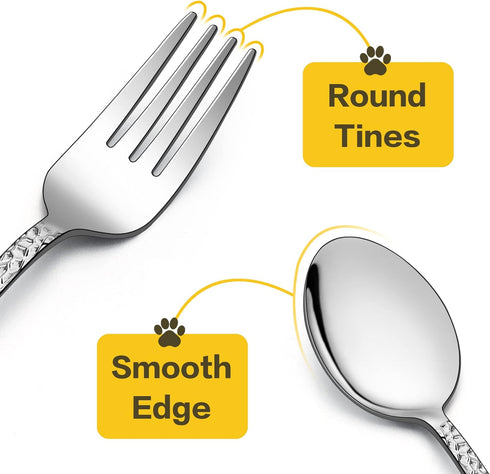 LIANYU 14-Piece Kids Silverware Set, Stainless Steel Toddler Utensils, Dishwasher Safe