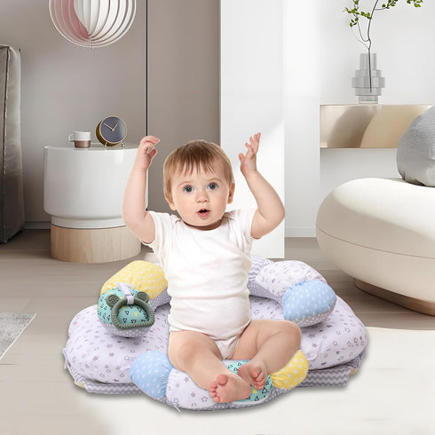 4-in-1 Tummy 0-24 MIIMER Time Baby Mat & Seated Support Cushion, Detachable Nursing Pillow with High, Firm, Large Area