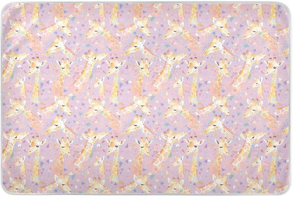 siphylline Purple Geometric Giraffe Extra Large Resuable Bed Underpads Highly Absorbent Baby Diaper