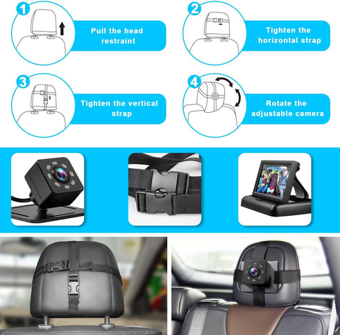 Shynerk Baby 4.3'' Baby Car Mirror with HD Night Vision Function Display, Safety Car Seat Camera with Wide Crystal
