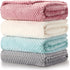 Reginary 4 Pack Fuzzy Blanket 30 x 40'' Waffle Flannel Baby Throw