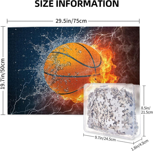 Wooden Jigsaw Puzzles 1000 Piece Basketball - Intellective Game for Teens and Stylish Home Decoration