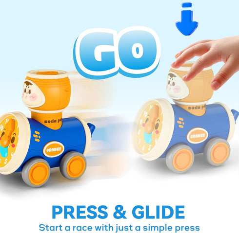 Set 1-3, Set, 1st 6-9-12-18 1 2 3 iPlay, iLearn Press to Go Car Toys for Toddlers Baby Push Go Friction Racing Cars