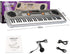 LeeQee Digital Keyboard Piano for Kids - 61 Keys Multifunction Electric Piano with Microphone for Ages 3-12 (Silver)