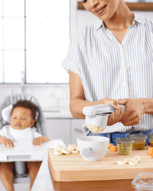 Skip Hop Baby Food Maker, Easy Prep Food Press Set, Grey