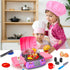 Playset 3-5 4-8 3 4 5 Kids BBQ Grill with Coooking Apron Hat Toddler Girl Pink Kitchen Toy Ages Pretend Smoke Sound