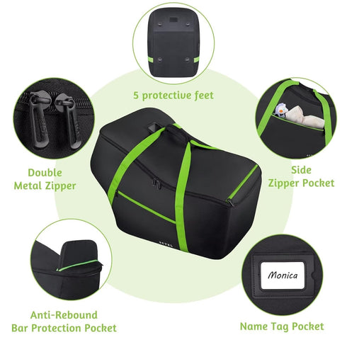 SCTEL Infant Car Seat Travel Bag - Fits Infant Car Seats with Anti-Rebound Bar Base, Car Seat Storage Bag, Car Seat