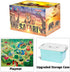 BOLZRA Playset, 3-5, 22Pcs Safari Animals Figures with Activity Play Mat & Storage Box, Realistic Plastic Jumbo Jungle