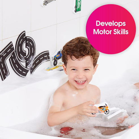 Edushape Magic Creations, Traffic Fun - Baby Bath Foam Toys, Stick-On Removable Foam Bath Toys for Toddlers 1-3
