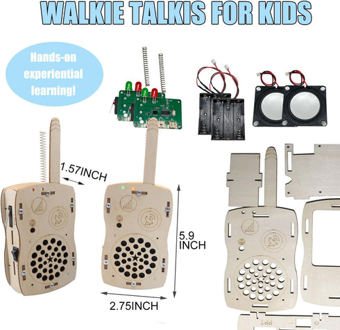 REGLORY 8-14, STEM Toys for Kids DIY Walkie Talkies for Kids Age Build Your Own Walkie Talkies STEM Kits, Electronic