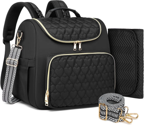 Xocvji Diaper Bag Backpack with Changing Pad, Crossbody 4 in 1 Convertible Baby