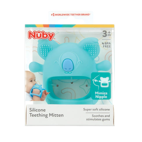 Nuby Silicone Wrist Teething Mitten, Baby Teether Ring for 3+ Months - Koala