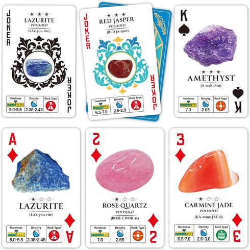 54 8+ PIBEX Rock Collection Starter Kit - Pcs Assorted Gemstones, Crystals, Rocks & Minerals, with Learning Book & ID