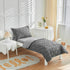 4 Set Pieces Tufted Toddler Bedding Dark Grey Jacquard Tufts, Soft and Embroidery Shabby Chic Boho Bohemian Design