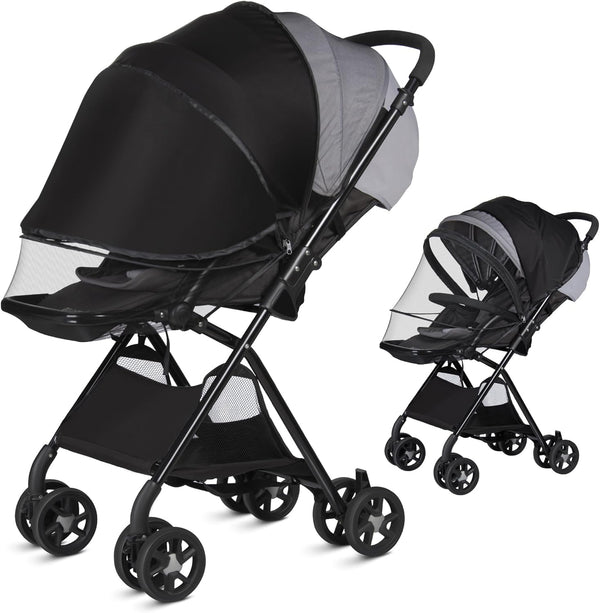 Bemece 2-in-1 Durable Baby Mosquito Net with UPF50+ Sunshade for Stroller, Universal