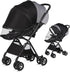 Bemece 2-in-1 Durable Baby Mosquito Net with UPF50+ Sunshade for Stroller, Universal