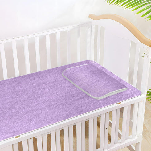 SyXIOP 28" 52" Purple Cooling Baby Waterproof Crib Mattress Protector x Ultra Soft Bed Pads Disposable for Baby&Toddler
