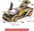 BDTCTK Lambo Sian FKP37 Car Model Toy, 1:32 Child Sound and Light Pull Back Car, Army Green Zinc Alloy Casting