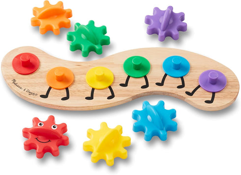 Melissa & Doug Rainbow Caterpillar Gear Toy - 6 Interchangeable Gears for Toddlers and Babies
