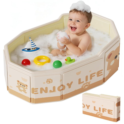 Xynzanic Foldable Baby Bath, Collapsible Baby Bathtub 3M-8Y, Portable Travel Baby Bath Tub