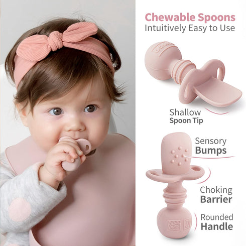 Set, 6+ SAMiGO Silicone Baby Feeding Baby Led Weaning Supplies, Suction Bowl Plate Bib Cup Self Feeding Spoons, Solid