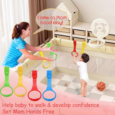 Generic 4 Baby Pull Up Ring Learn to Walk Stand Up Assist, Universal for Baby Playpen or Crib - Colors