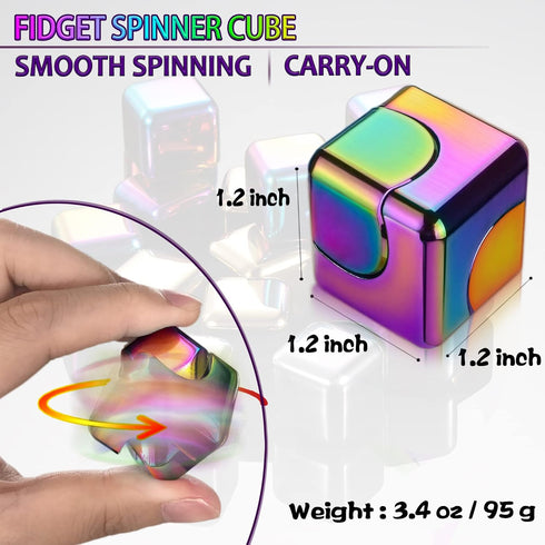 Fidget Spinner Toys Cube Adults Metal Fidgets Cool Stuff Desk Gadgets Office Toy for Teen Boy Small Anxiety Figette