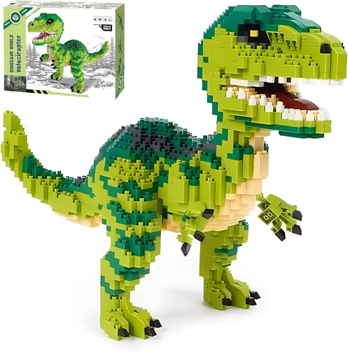 CSNRHG Dinosaur Tyrannosaurus Rex Building Blocks Velociraptor Model Decor Micro Mini Blocks Toy