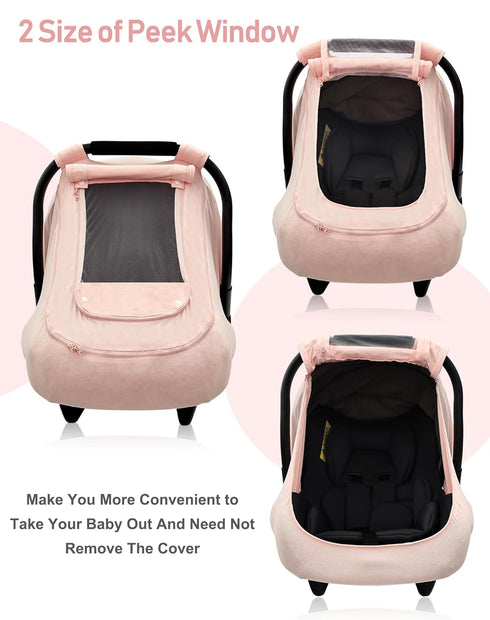 Summer/Spring,100% Baby Car Seat Cover for Organic Cotton Carseat Cover for Babies,Infant Car Seat Cover Canopy