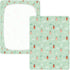 miaozhen 1 Pack 52x28 Cotton Baby Crib Sheets for Boys Girls Soft Grassland Insect Light Green Muslin Crib Sheets