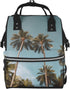 DWVTSLH Tall Tropical Palm Trees Diaper Bag Backpack Multifunction Nappy Bags Waterproof Mummy