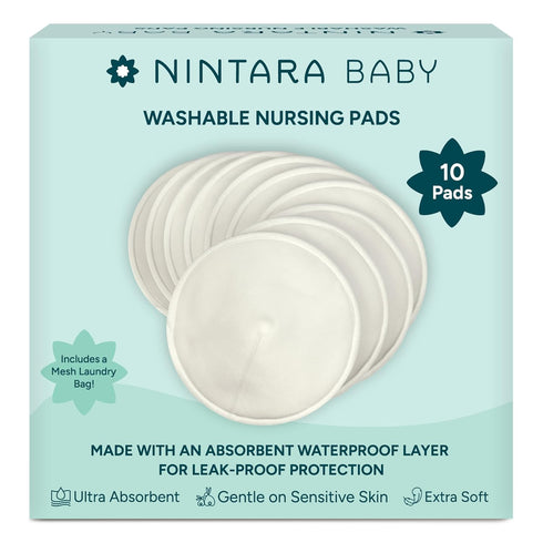 Nintara Baby Reusable Nursing Pads Soft & Absorbent Breast Pads, Bamboo Viscose