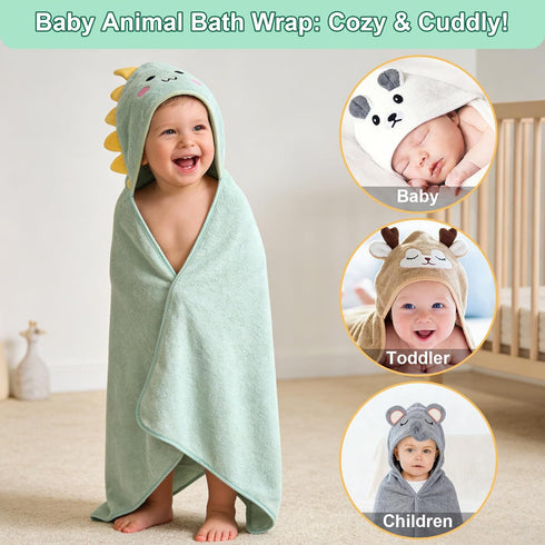 UAYNFY 14PCS Set, 4 (31.5x31.5) 10 Baby Bath Towels Includes Hooded Towels & Washcloths, Ultra Soft & Absorbent Coral
