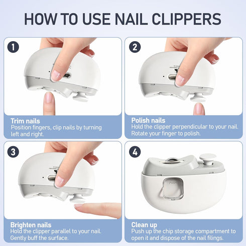 Supellerous Trimmer 2 1 Electric Nail Clipper, Rechargeable Electric Nail with LED Light, in Electric Nail File