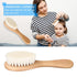 Baby Hair Brush,Wooden Handle Soft Goat Hair Baby Infant Head Massage Grooming Comb Newborns Toddlers Wood Hairbrush for Scalp Health Prevent