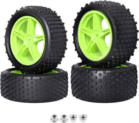 1/10 PreGlued 12mm Hex 2.2'' RC Buggy Wheels and Tires for Traxxas Redcat Shockwave WLtoys 144001 Off-Road Cars