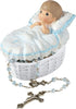 Precious Moments Baptism Gift, Boy's Resin Rosary Box, Hand-Painted Details, Perfect Keepsake