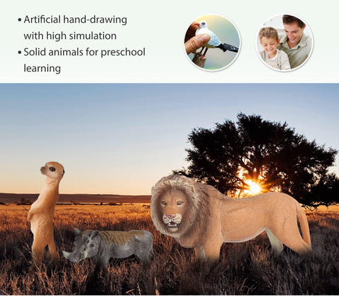 Volnau 11PCS Animal Toys Figurines Africa Figures Zoo Pack for Kids, Educational Jungle Set
