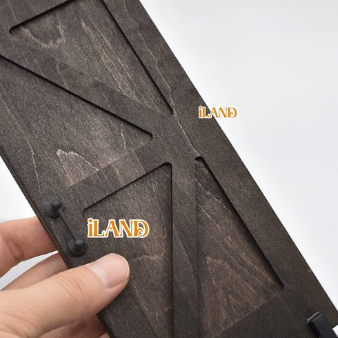 1/12 iLAND Scale Accessories of Dollhouse Door Miniature Wooden Barn Doors w/Sliding Rods for Dollhouse Dcor Doll House