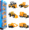 BenRich 6 Pcs Mini Die Cast Car Set - 1/64 Scale Alloy Construction Trucks for Kids Birthday or Xmas Present