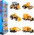 BenRich 6 Pcs Mini Die Cast Car Set - 1/64 Scale Alloy Construction Trucks for Kids Birthday or Xmas Present