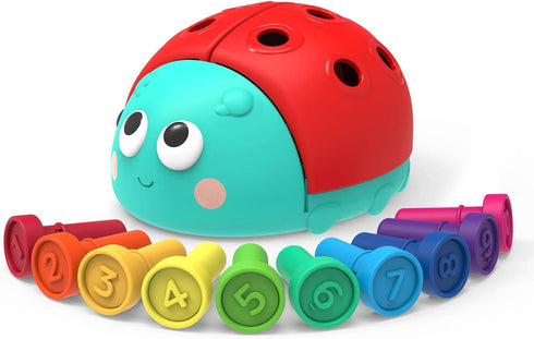 Battat Education Fine Motor Peg Toy for Toddlers, Montessori Educational Developmental Toy - Learning Ladybug