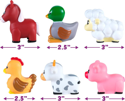 6 Pack Tub Works Barnyard Mold Free Bath Toys, | Sealed, No Hole Bath Toys Design Keeps Moisture Out | Soft, Squeezable