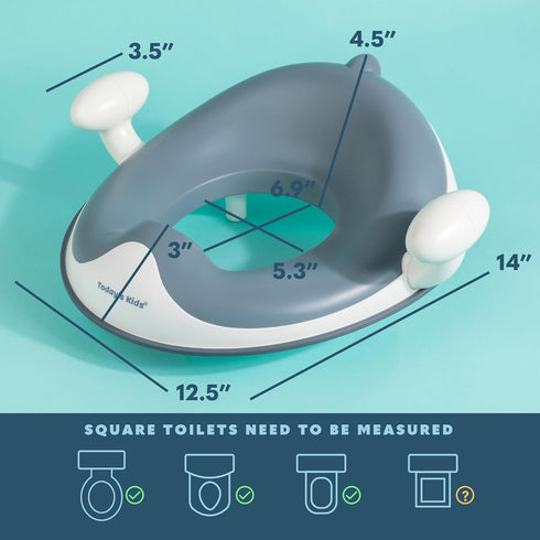 Todays Kids Anti-Slip Baby Training Toilet Seat for Toddlers - Comfortable & Soft Cushion, Secure Grip Handles - Splash