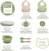 Silicone Baby Feeding Set 6+ Months, Baby Led Weaning Utensils with Suction Bowl, Plate, Spoon, Fork, Snack Cup